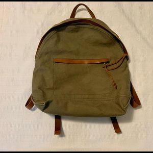 Madewell Charleston Green Backpack Canvas and Leather.